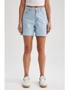 DeFacto Boyfriend Regular Waist Cut-Toe Jeans Shorts A2691ax23sm