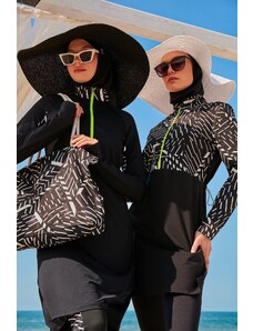 Marina Parachute Black Plne zakryté hidžábové plavky