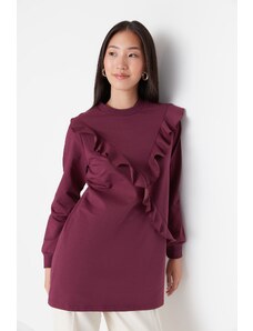 Trendyol Modest Detailná fialová pletená tunika