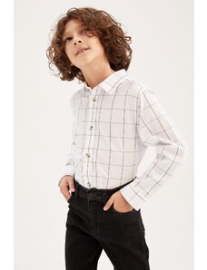 DeFacto Chlapčenská popelínová košeľa s dlhým rukávom Regular Fit Z2658a622wn