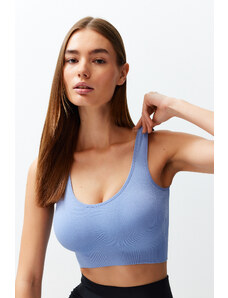 Trendyol Blue Seamless/Seamless Support/Shaping Knitted Sports Bra