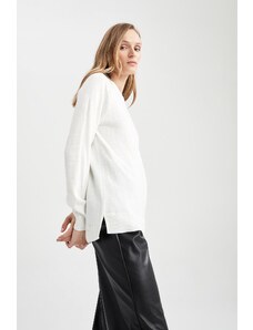 DeFacto Relax Fit Crew Neck Cashmere Textured Extra Soft sveter