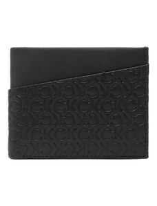 Calvin Klein Čierna 9x11,5x2 pánska kožená peňaženka Ck Must Mono Bifold 5cc W/coin