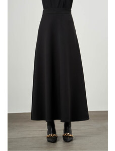 Mizalle Šikmá čierna sukňa s elastickým pásom