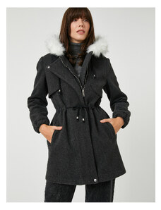 Koton Zimná bunda - Sivá - Dvojradové oblečenie