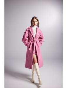 HOLLY LOLLY Kabát - Ružová - Dvojradové oblečenie