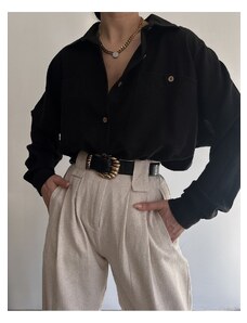BOHEMAİ Čierna ľanová košeľa Modus Vintage