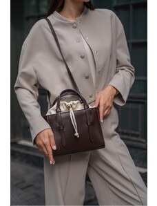 Madamra Hnedá dámska taška s podšívkou z tkanej látky