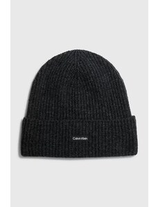 Pánsky čierny klobúk Calvin Klein s logom značky Recyklovaná zmes vlny K50k51098