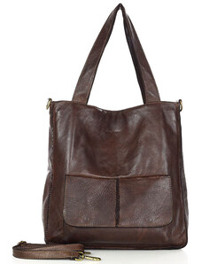 Marco Mazzini handmade MARCO MAZZINI Dámska kožená shopper taška A4 | hnedá caffe v234c