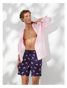 Koton Plavkové šortky Flamingo s potlačou v páse s čipkovaným vreckom