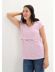 bonprix Tričko na dojčenie/materské tričko, s bio bavlnou, farba ružová