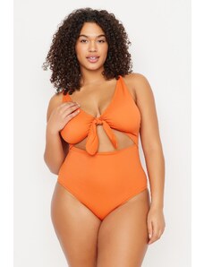 Trendyol Curve Orange Cut Out Tie Detailed Recovery Effect Plavky