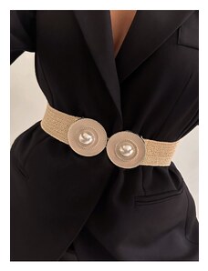 Fiori Prepletený elastický dámsky opasok s perlovou prackou, opasok do saka, opasok do košele, opasok na šaty