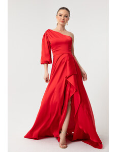 Lafaba Večerné a plesové šaty - Červená - Asymetrické