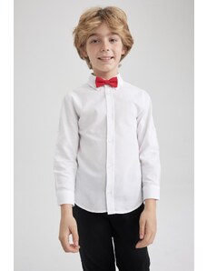 DeFacto Chlapčenská 2-dielna biela košeľa s dlhým rukávom Oxford Z1005a623sm
