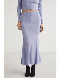 GRIMELANGE Dámska fialová sukňa Cateline Slim Fit s elastickým pásom v midi dĺžke