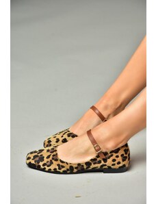 Fox Shoes 02 Leopard semišové dámske baleríny