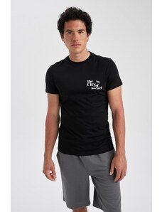DeFacto Bavlnené tričko Slim Fit s krátkym rukávom a krátkym rukávom Z3083az23sp