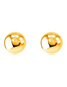 Šperky Eshop - Zlaté 9K náušnice - hladké a zrkadlovolesklé guličky, puzetky, 6 mm S1GG44.18