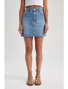 DeFacto Mini sukňa Regular Fit Jean zo 100 % bavlny