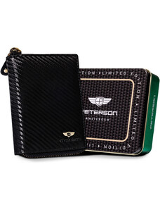 Kompaktná pánska peňaženka na karbónový zips - Peterson