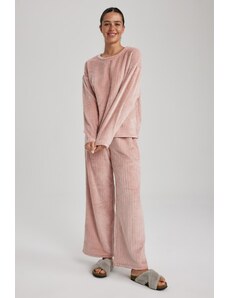 DeFacto Zamilovaný plyšový pyžamový set s dlhým rukávom