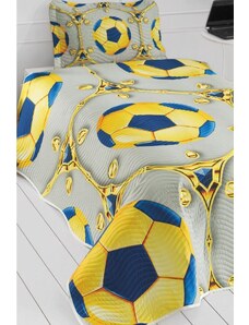 Çeyiz Diyarı Prikrývka na posteľ s potlačou ventilátora žltá námornícka modrá