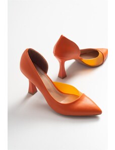 LuviShoes Vysoké podpätky - Oranžová - Podpätky na podpätku