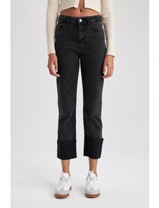 DeFacto Mary Vintage Straight Fit s vysokým pásom prehnutá noha dlhé džínsové nohavice A7007ax23au