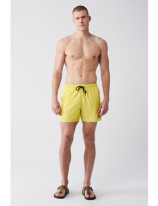 Avva Yellow Quick Dry Standard Size Plain Comfort Fit Swimsuit Sea Shorts