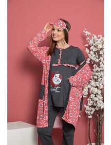 ELİTOL Tehotenská pyžamová súprava - Sivá - Grafika