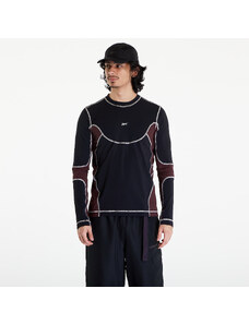 Pánske tričko Reebok Ribbed Training Long Sleeve T-Shirt Bordeaux/ Black