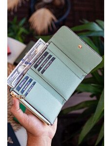 Garbalia Dámska peňaženka Vargas Mint Green so zipsom a priehradkou na peniaze