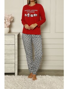 Nicoletta Dámsky pyžamový set bavlna červená