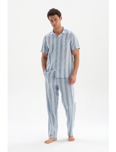 Dagi Svetlomodré prúžkované pyžamové nohavičky