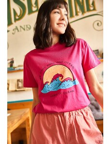 Olalook Dámske fuchsiové oceánske tričko