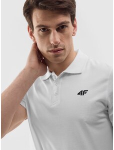 4F Pánske regular polo tričko bez potlače - biele