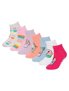 DeFacto Dievčenské 7-dielne bavlnené ponožky so vzorom jednorožca