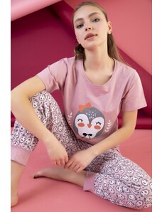STRAWBERRY Pyžamová súprava - Ružová - Grafika