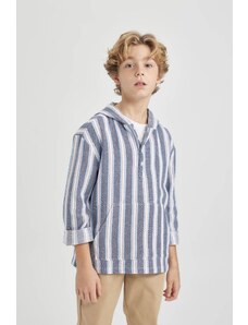 DeFacto Chlapčenská košeľa s dlhým rukávom s kapucňou B6542a824sm