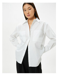 Koton Classic Poplin Shirt Long Sleeve Buttoned Cuff Collar Regular Fit