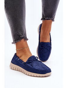 Kesi Women's loafers with bow, dark blue Reece