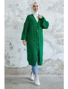 InStyle Evia Buttoned Knitwear Cardigan - Green