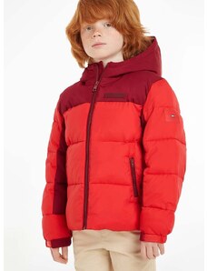 Detská bunda Tommy Hilfiger červená farba
