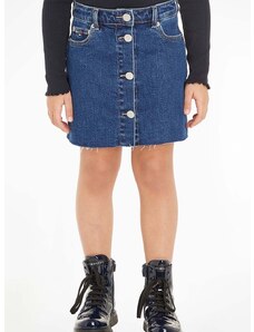 Dievčenská rifľová sukňa Tommy Hilfiger mini, rovný strih