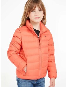 Detská páperová bunda Tommy Hilfiger oranžová farba