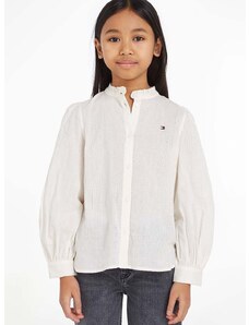 Detská bavlnená košeľa Tommy Hilfiger béžová farba