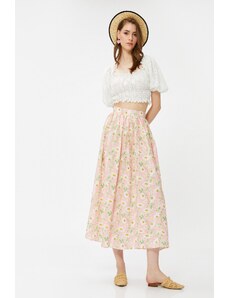 Koton Dámska ružová vzorovaná sukňa