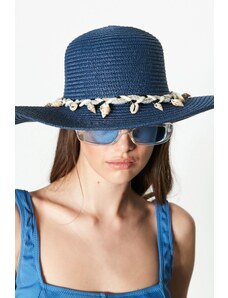 C&City Slamený plážový klobúk Y87300-14 námornícka modrá